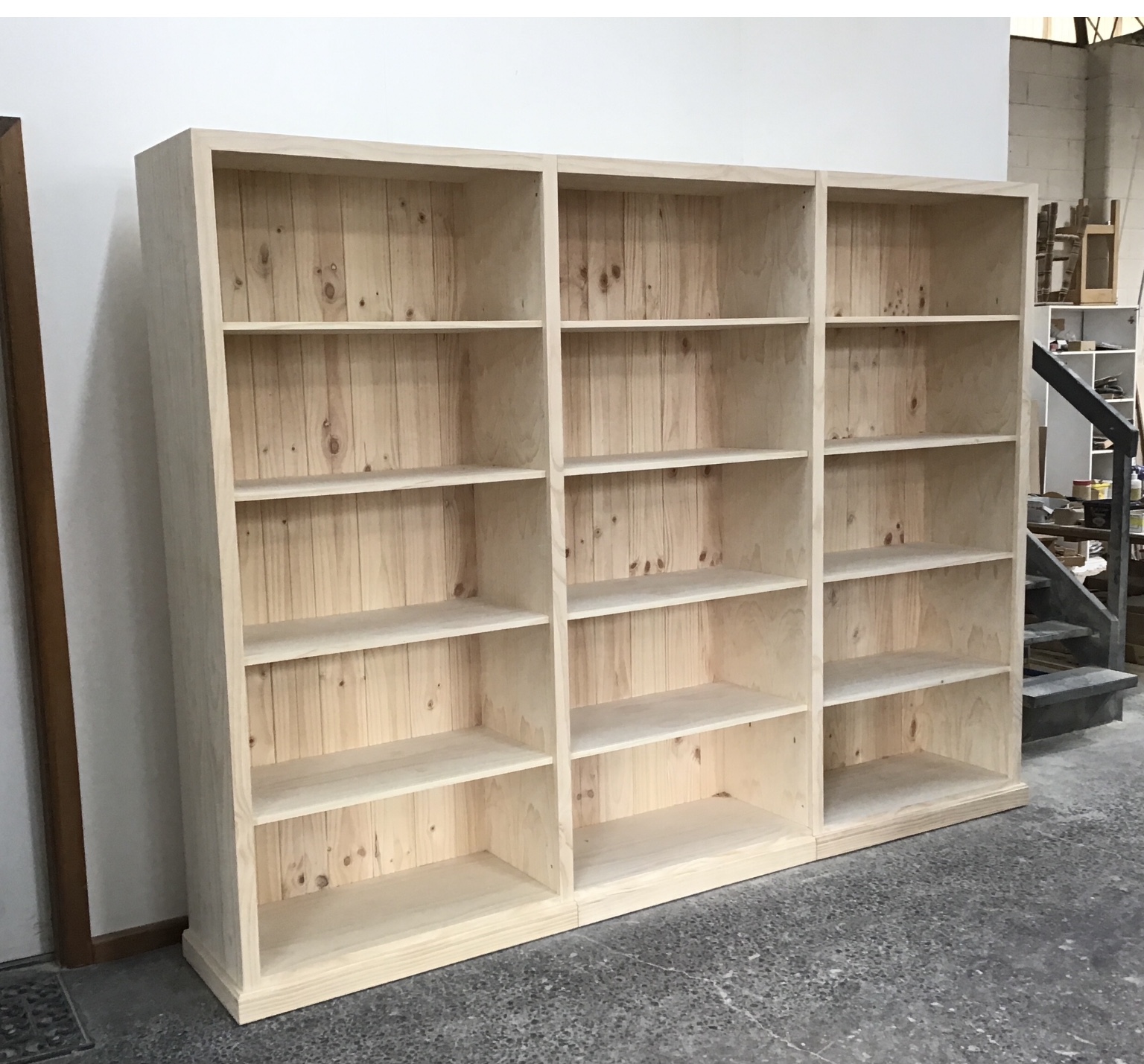 Raw bookcase 3 pieces